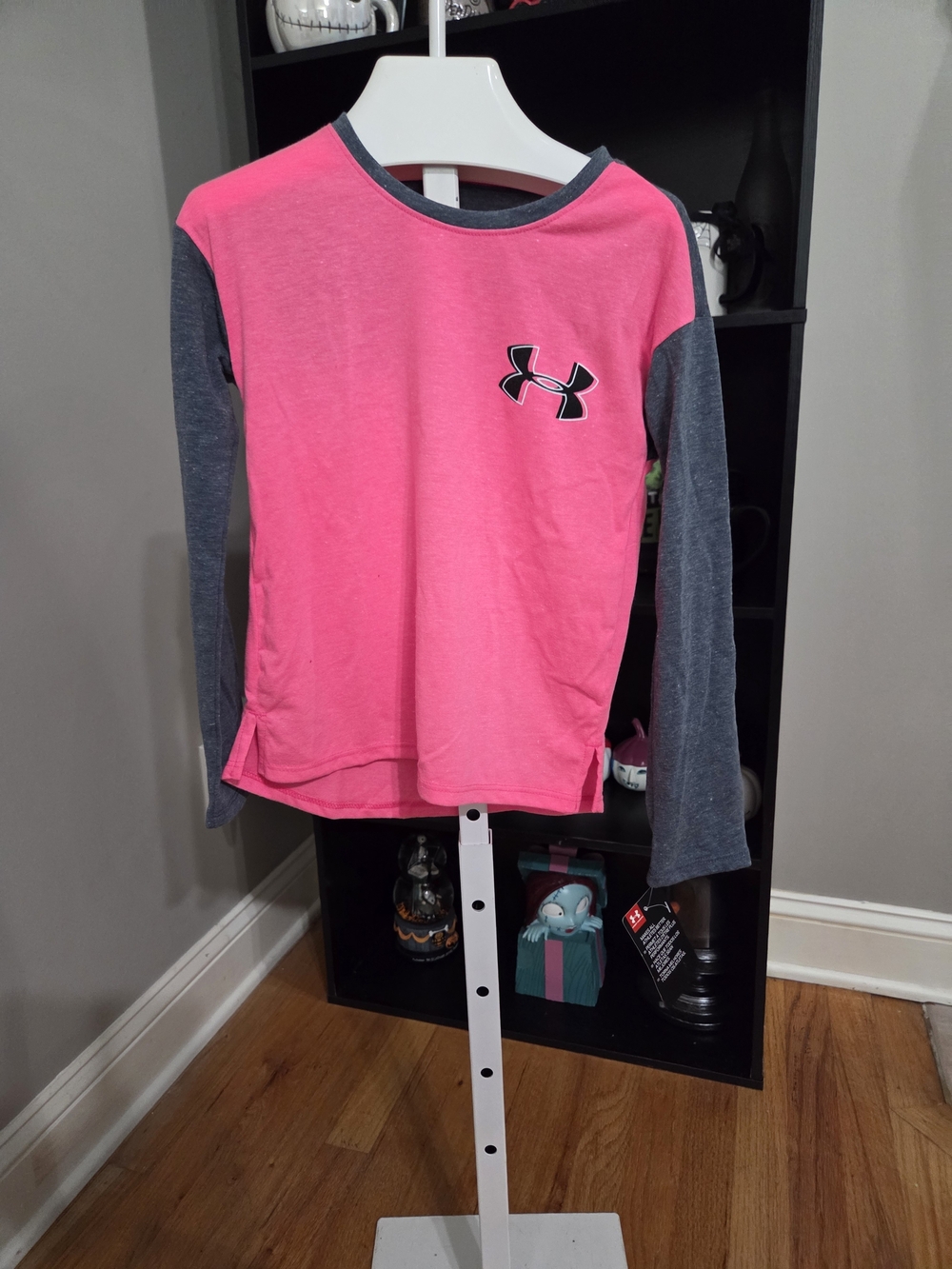 Under Armour Girls' Pink & Gray Long Sleeve Performance Tee